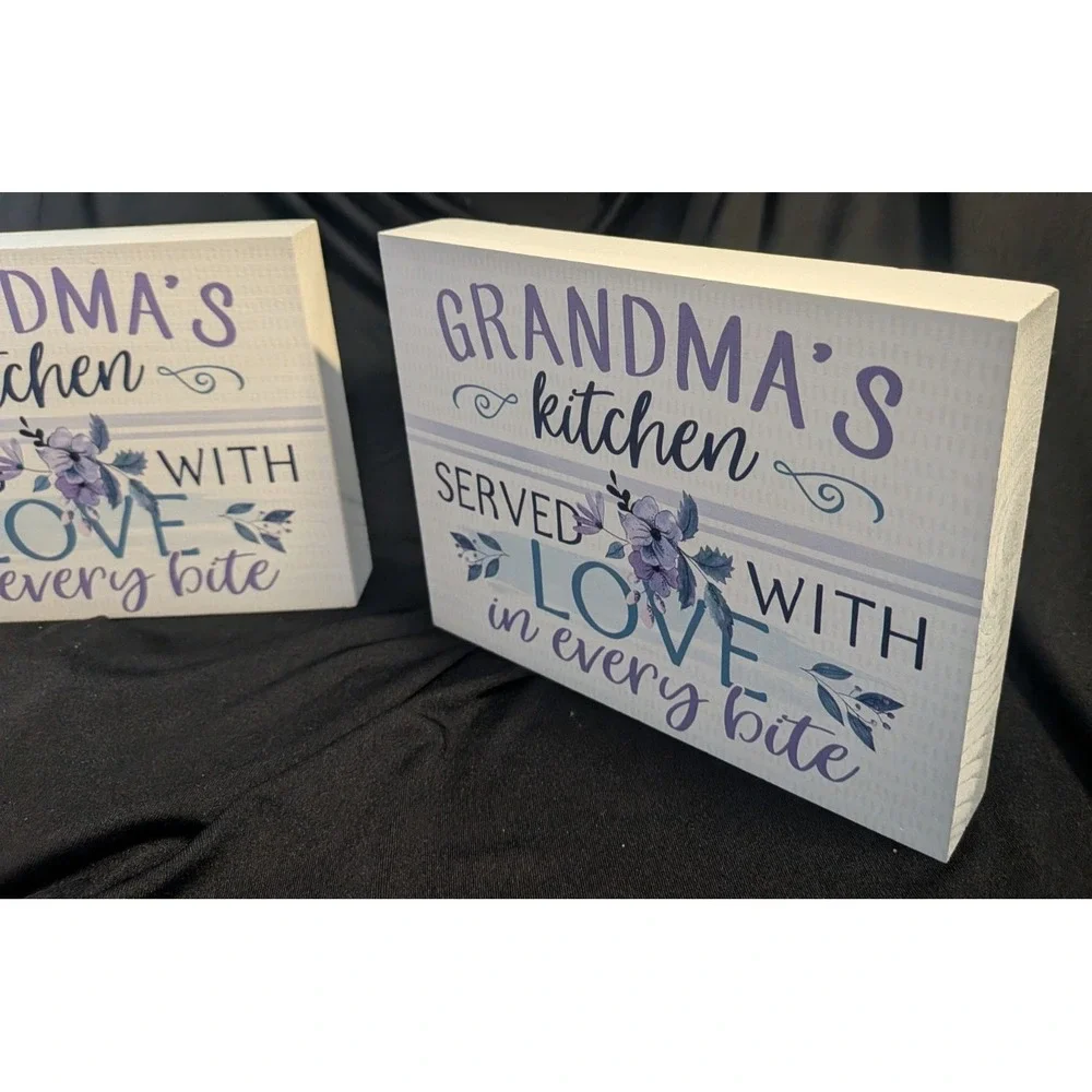 LOT OF 2‎ - GRANDMA'S KITCHEN SERVED WITH LOVE IN EVERY BITE SIGNS